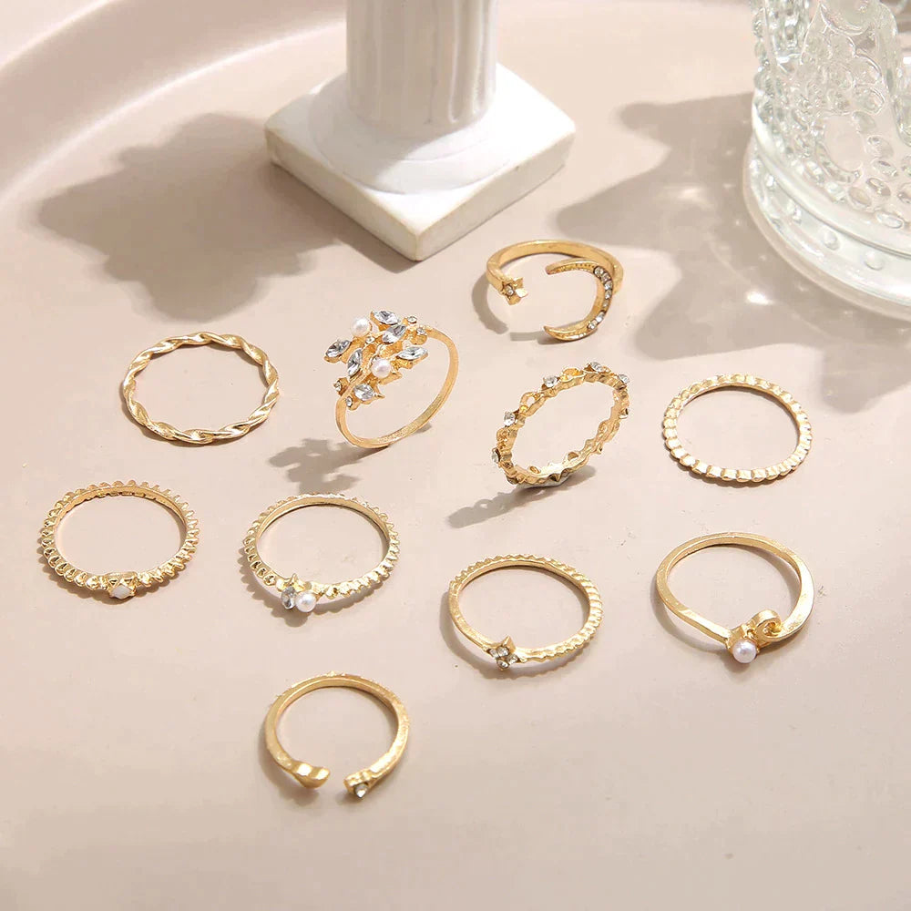Milly's Betoverende Boheemse Ringenset van 10