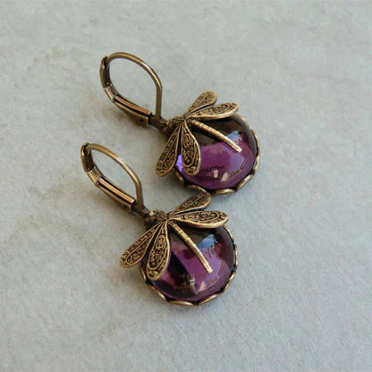 Elegante Libelle Oorbellen in Antiek Goud